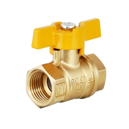 Кран шаровый латунныйБАЗ  11б27п газ ВР/ВР Ду 15 (1/2") Ру 40 бабочка  от производителя "Рускон"