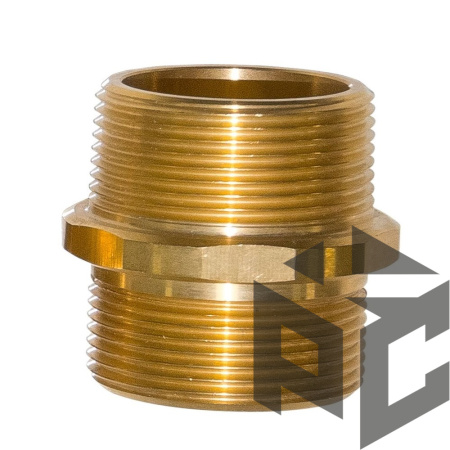 Ниппель латунь никелир. НР/НР Ду 15 (1/2") от производителя "Рускон"